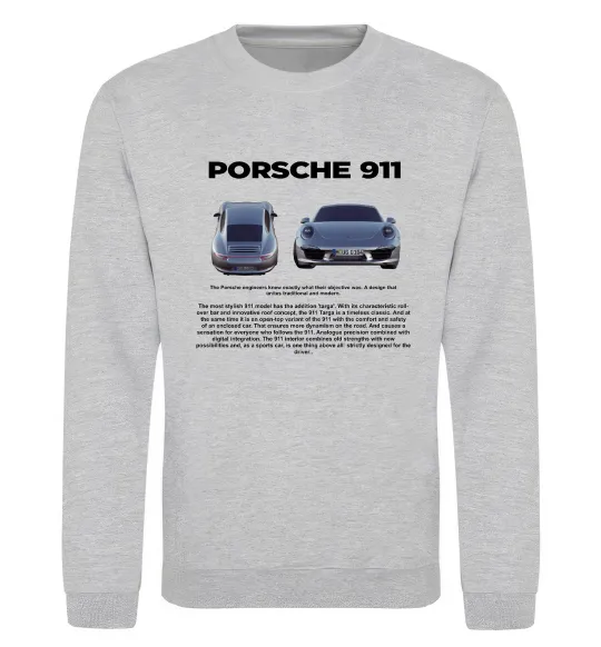 Свитшот Porsche 911 Серый меланж фото