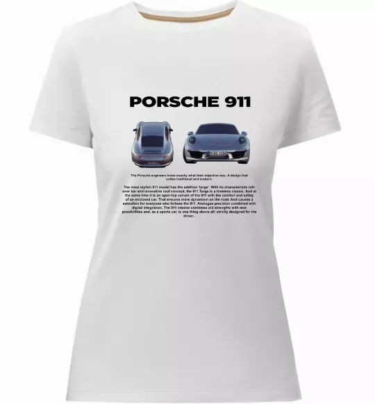 Женская премиум футболка Porsche 911 Белый фото