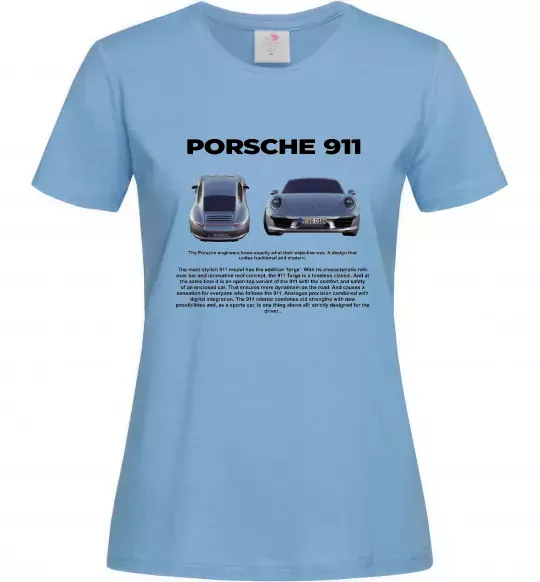 Жіноча футболка Porsche 911 Блакитний фото
