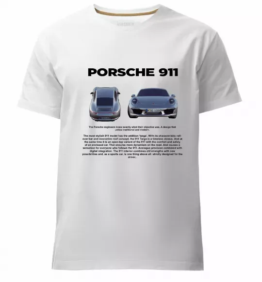 Чоловіча преміум футболка Porsche 911 Білий фото