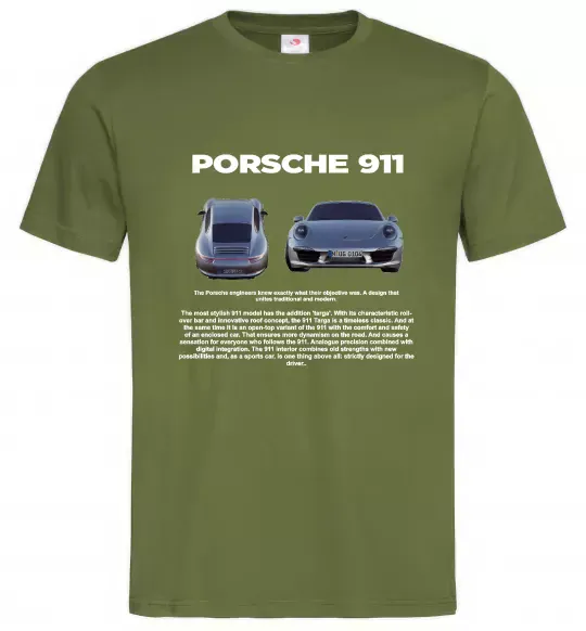Чоловіча футболка Porsche 911 Оливковий фото