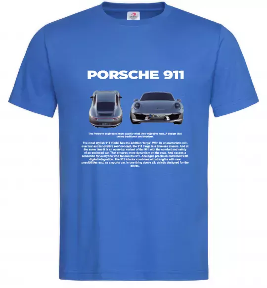 Чоловіча футболка Porsche 911 Яскраво-синій фото