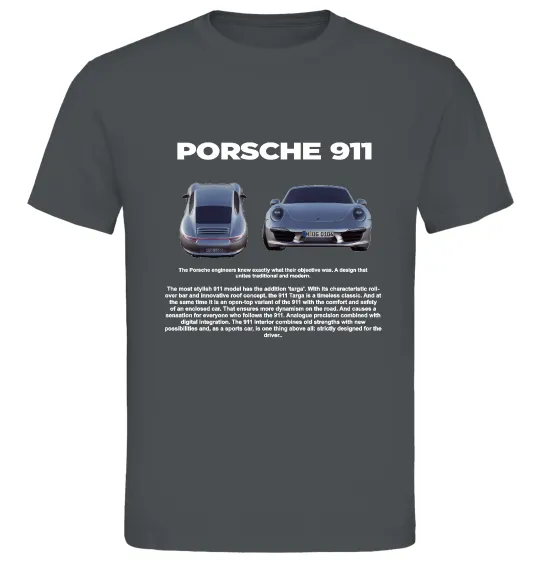 Чоловіча футболка Porsche 911 Графіт фото