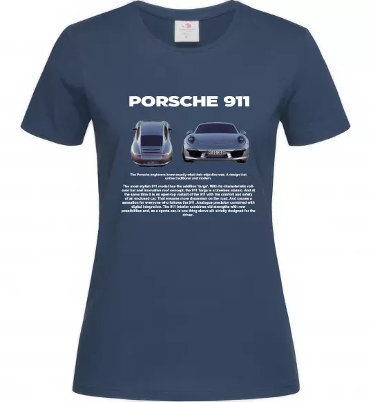 Жіноча футболка Porsche 911 Темно-синій фото