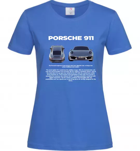 Жіноча футболка Porsche 911 Яскраво-синій фото