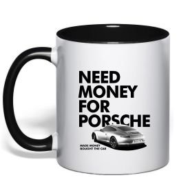 Чашка з кольоровою ручкою Made money bought Porsche Чашка з кольоровою ручкою Made money bought Porsche