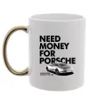 Чашка з кольоровою ручкою Made money bought Porsche Золото Чашка з кольоровою ручкою Made money bought Porsche Золото фото