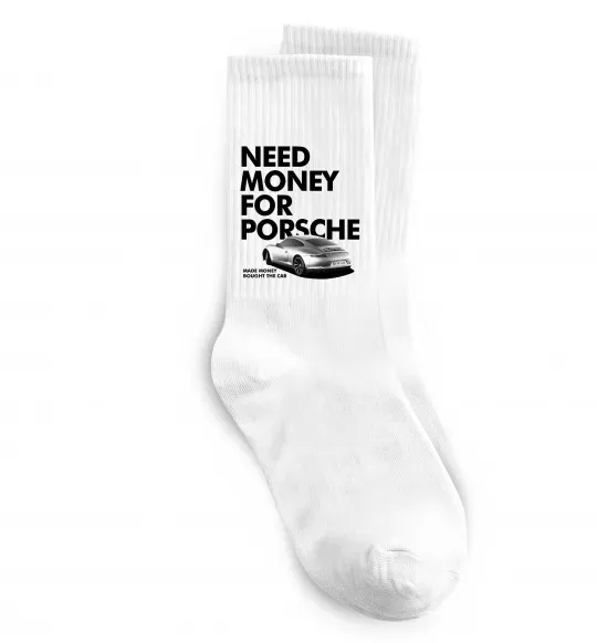 Носки Made money bought Porsche Белый фото