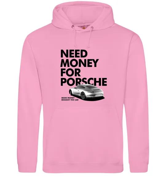 Женская толстовка (худи) Made money bought Porsche Розовый фото