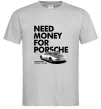 Мужская футболка Made money bought Porsche Серый Мужская футболка Made money bought Porsche Серый фото