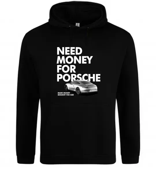 Жіноча толстовка (худі) Made money bought Porsche Чорний фото