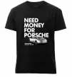 Мужская премиум футболка Made money bought Porsche Черный фото
