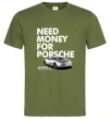 Мужская футболка Made money bought Porsche Оливковый Мужская футболка Made money bought Porsche Оливковый фото