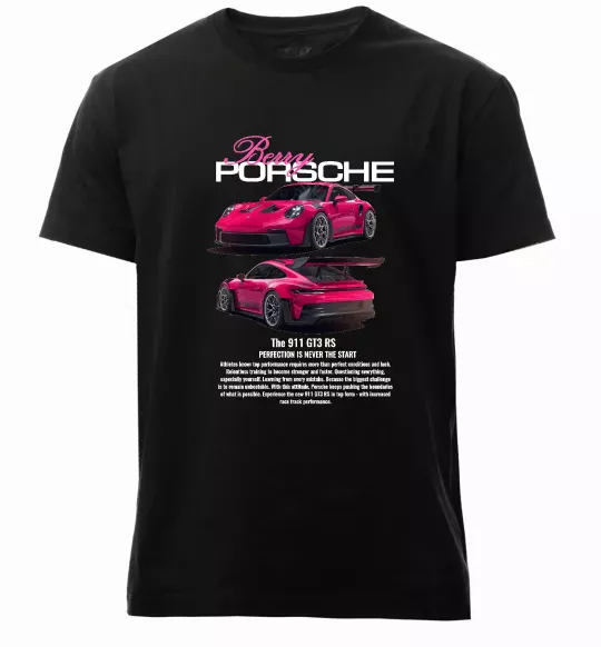 Чоловіча преміум футболка Berry Porsche Чорний фото