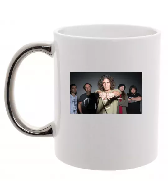 Чашка с цветной ручкой Скрябін гурт Серебро фото