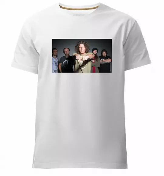 Мужская премиум футболка Скрябін гурт Белый фото