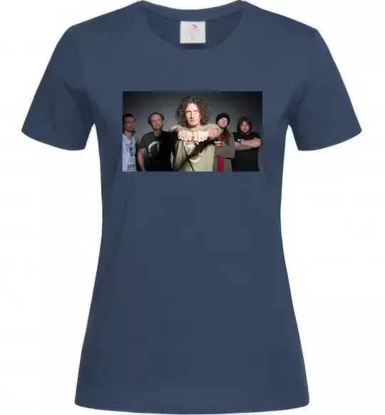 Женская футболка Скрябін гурт Темно-синий фото