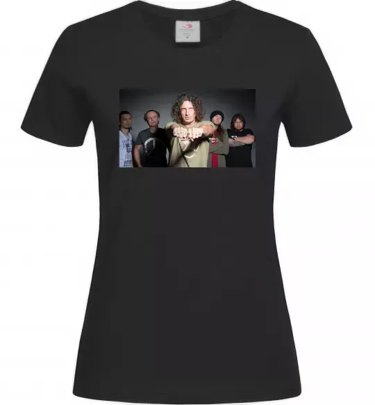 Женская футболка Скрябін гурт Черный фото