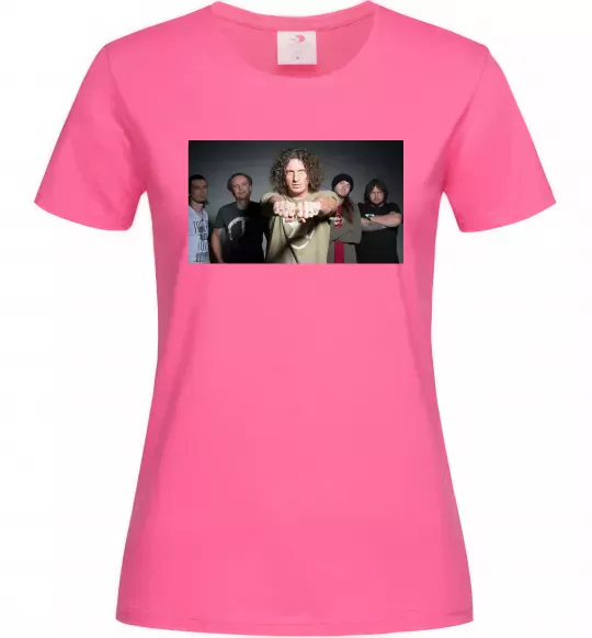 Женская футболка Скрябін гурт Ярко-розовый фото