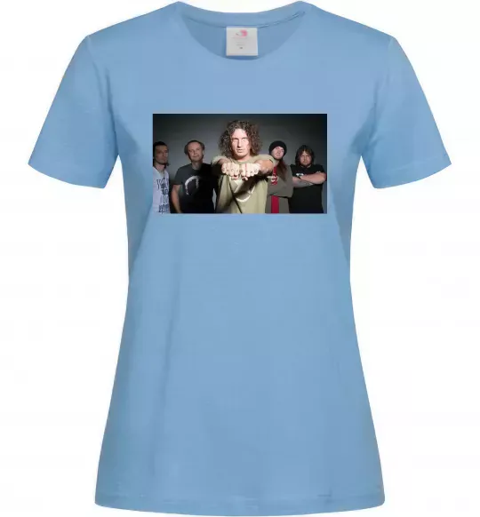 Женская футболка Скрябін гурт Голубой фото