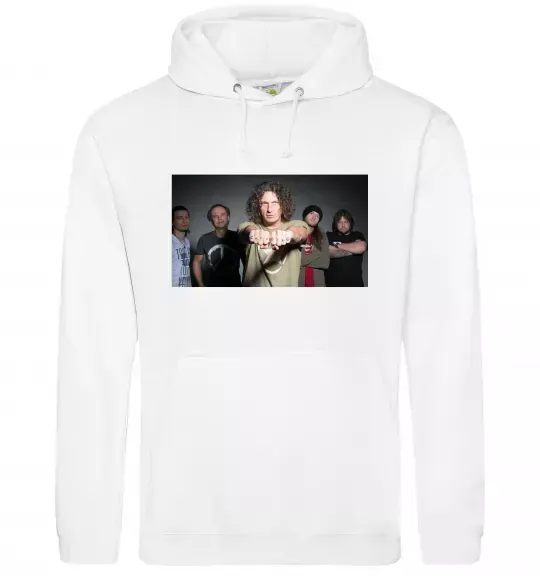 Мужская толстовка (худи) Скрябін гурт Белый фото