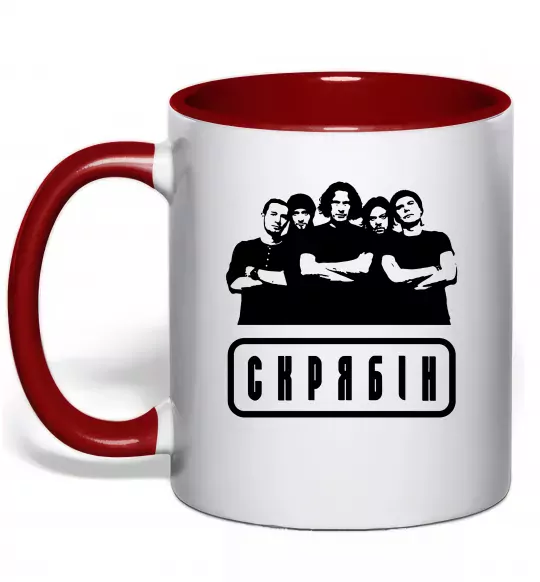 Чашка с цветной ручкой Скрябін band Красный фото