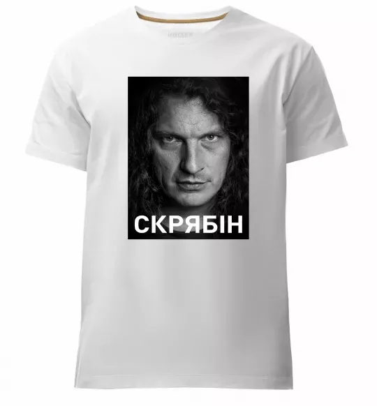 Мужская премиум футболка Скрябін обличчя Белый фото