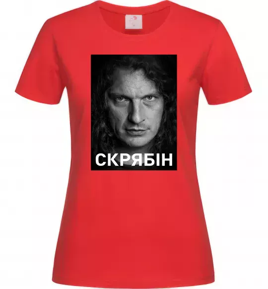 Женская футболка Скрябін обличчя Красный фото