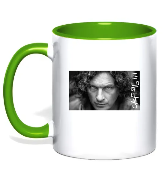 Чашка з кольоровою ручкою Скрябін з написом Лаймовий фото