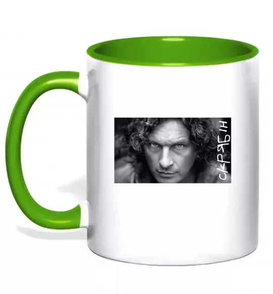 Чашка с цветной ручкой Скрябін з написом Зеленый фото