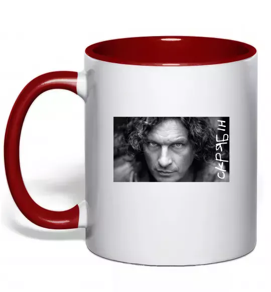 Чашка с цветной ручкой Скрябін з написом Красный фото