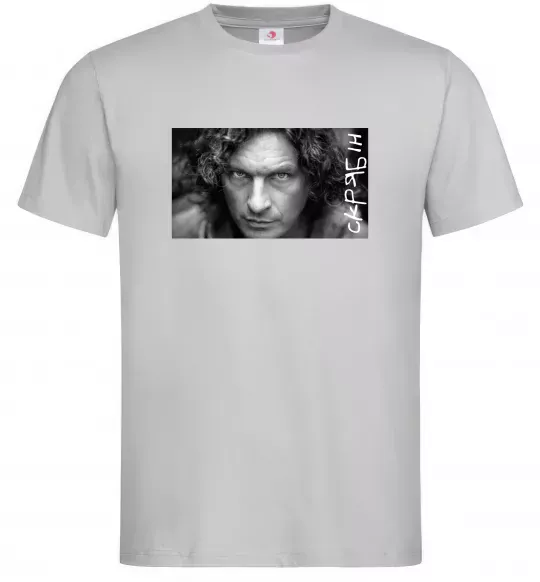 Мужская футболка Скрябін з написом Серый фото