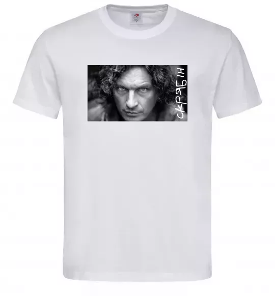 Мужская футболка Скрябін з написом Белый фото