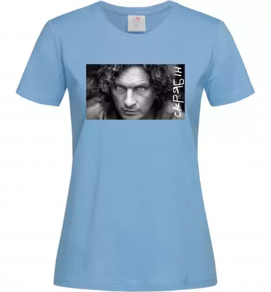 Женская футболка Скрябін з написом Голубой фото