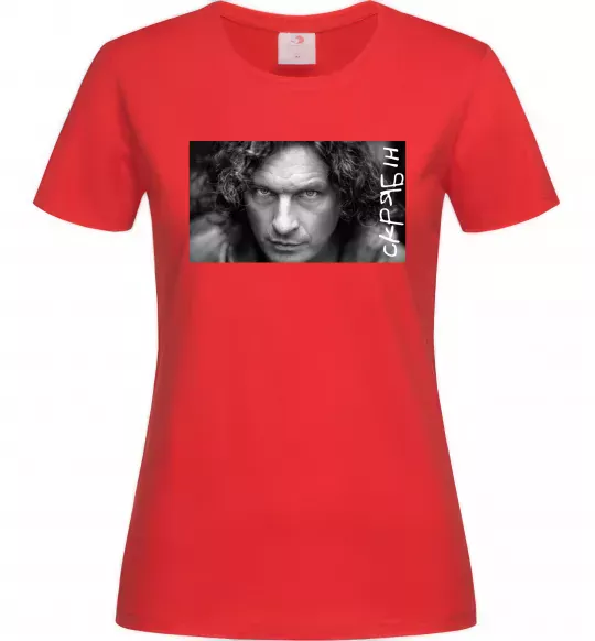 Женская футболка Скрябін з написом Красный фото