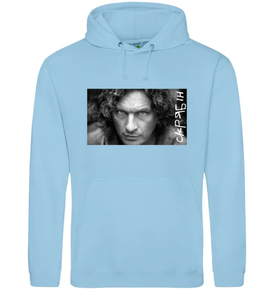 Чоловіча толстовка (худі) Скрябін з написом Блакитний фото