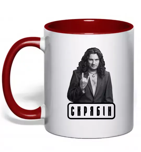 Чашка с цветной ручкой Скрябін Красный фото