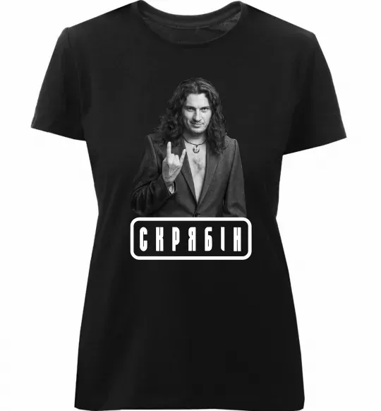 Женская премиум футболка Скрябін Черный фото