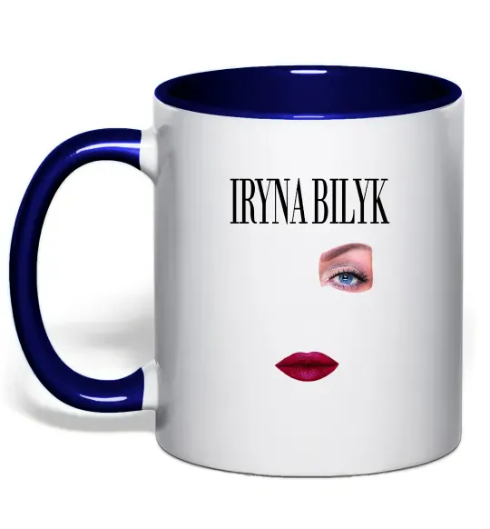 Чашка с цветной ручкой Ірина Білик губи Глубокий темно-синий фото