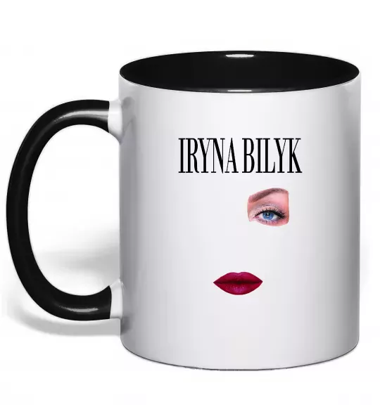 Чашка с цветной ручкой Ірина Білик губи Черный фото