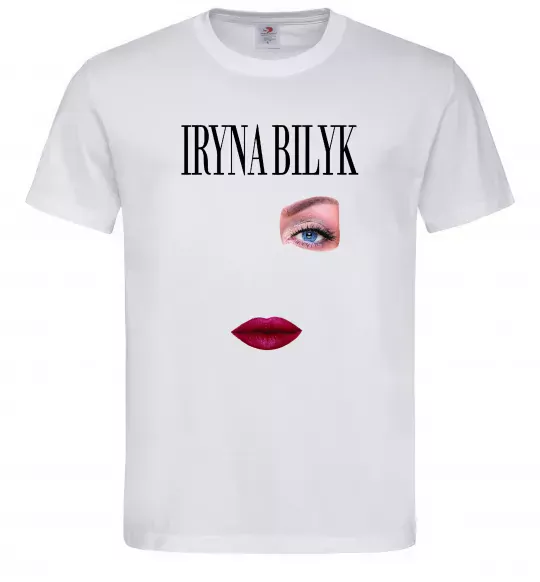 Мужская футболка Ірина Білик губи Белый фото