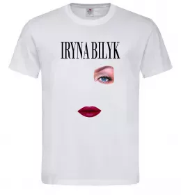 Мужская футболка Ірина Білик губи Белый фото