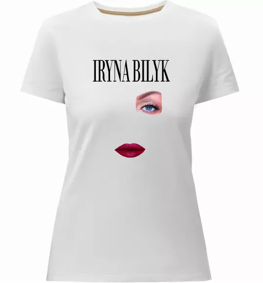 Женская премиум футболка Ірина Білик губи Белый фото