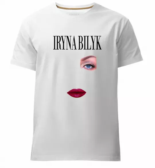 Мужская премиум футболка Ірина Білик губи Белый фото