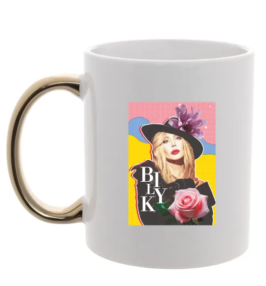 Чашка с цветной ручкой Iryna Bilyk Золото фото