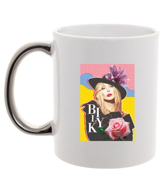 Чашка с цветной ручкой Iryna Bilyk Серебро фото