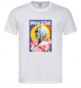 Мужская футболка Ірина Білик з квітами Белый фото