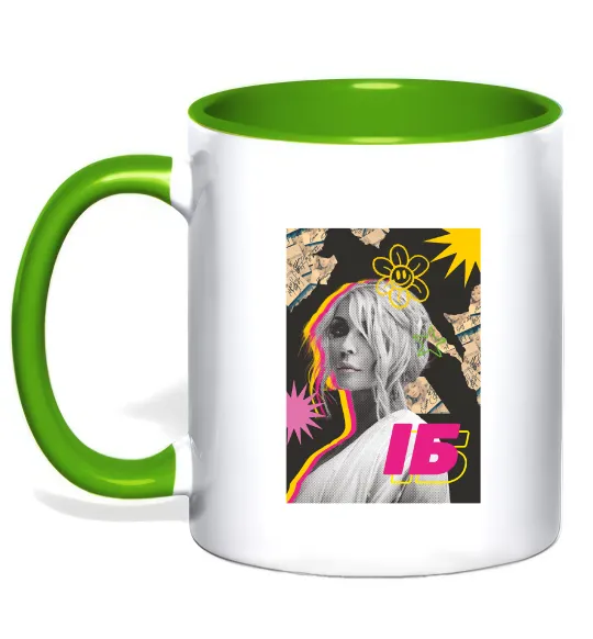 Чашка с цветной ручкой Ірина Білик малюнок Лаймовый фото