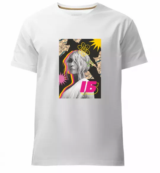 Мужская премиум футболка Ірина Білик малюнок Белый фото