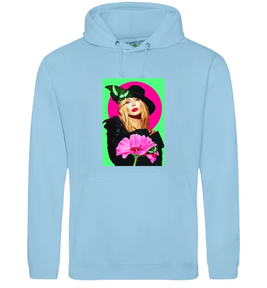 Мужская толстовка (худи) Ірина Білик з метеликом Голубой фото